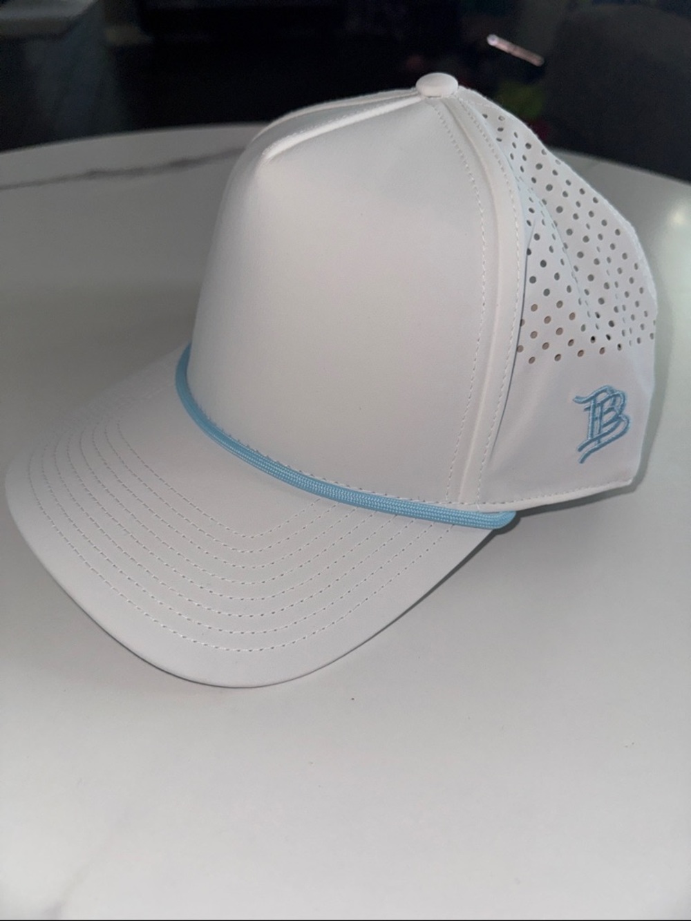 Branded Bills Blank white SnapBack with blue rope